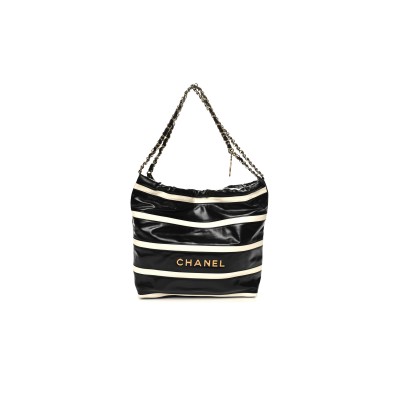 CHANEL MASTER SHINY CALFSKIN STRIPED 22 SMALL HANDBAG AS3260 (37*35*7cm)